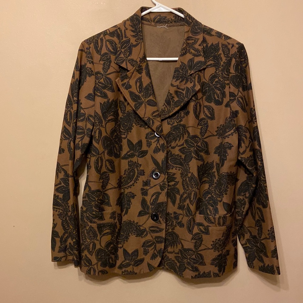 Brown and black paisley floral jacket